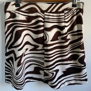 Michael Michael Kors Knee Length Skirt, Brown Zebra Print, Women’s Medium